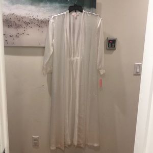 Oscar de la Renta pink label white sheer robe